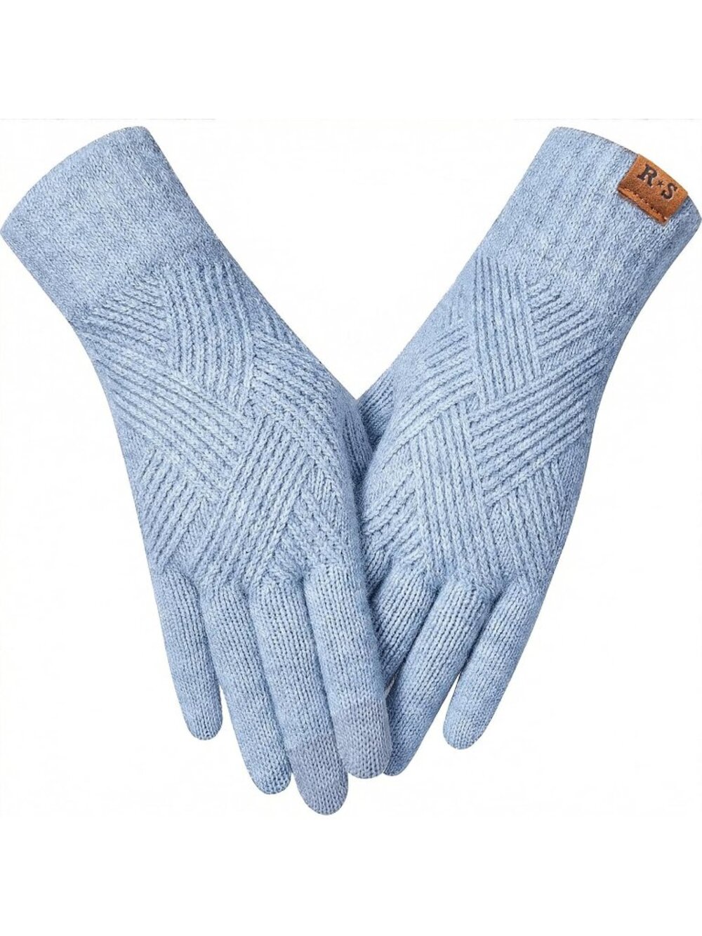 〽️Women's Baby Blue High Stretch Warm Christmas Gift Winter Acrylic Glove